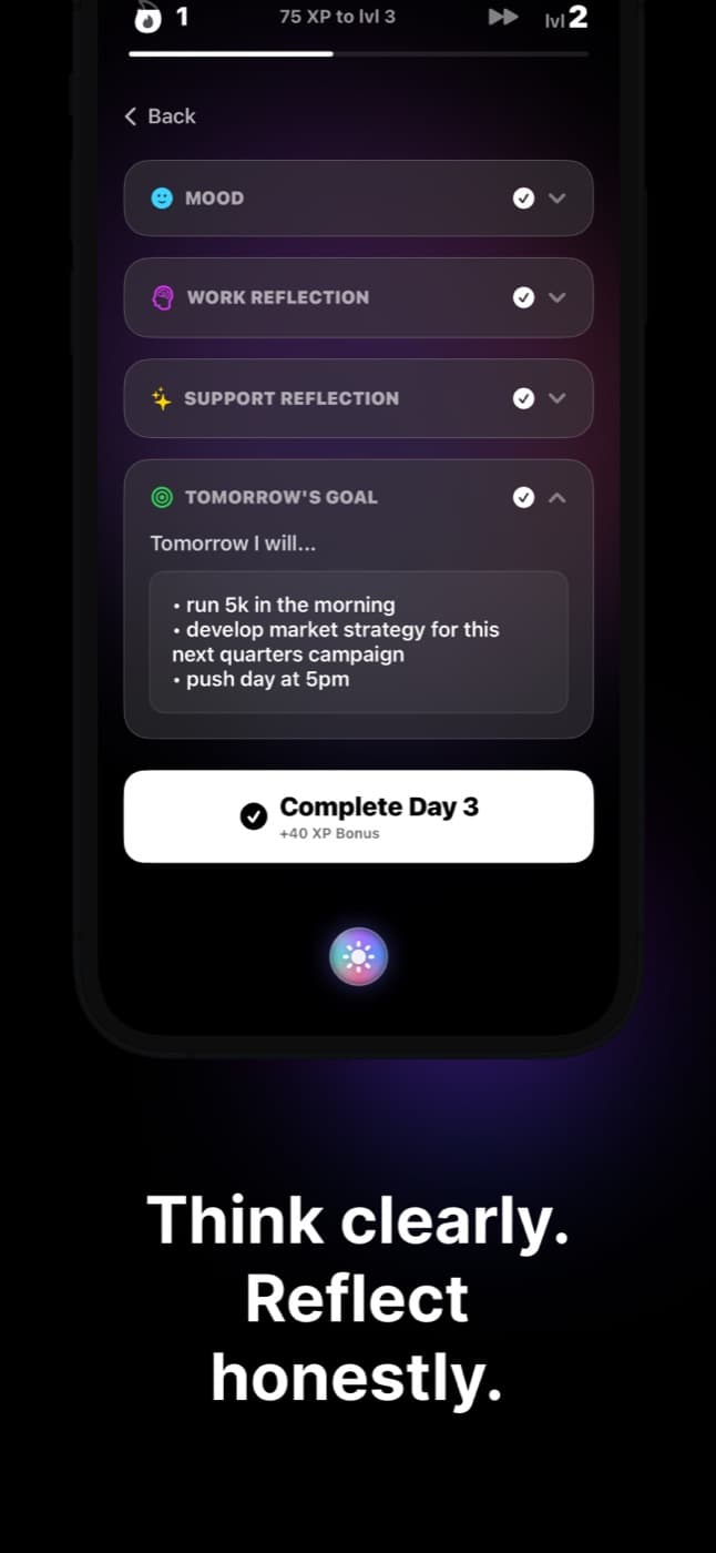 Pocket Stoic daily reflection and tomorrow’s goals