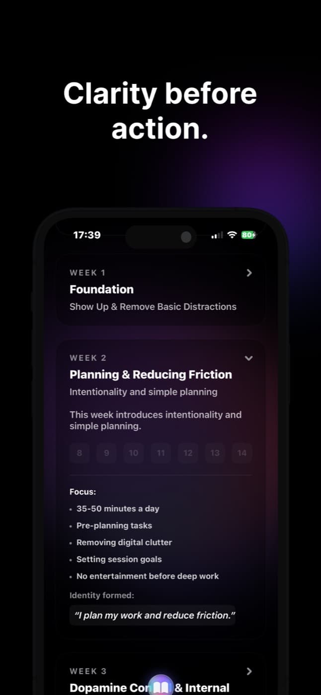 Pocket Stoic weekly plan and identity practice